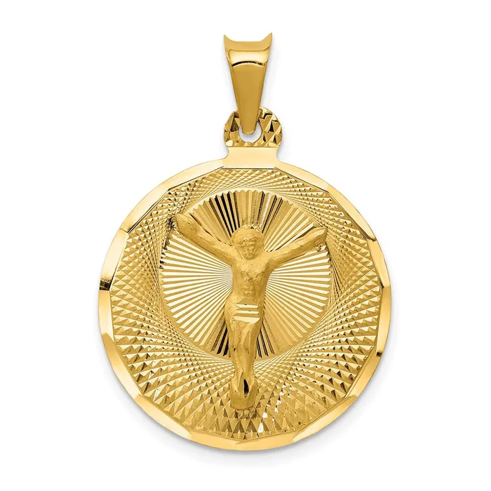 14k Yellow Gold Polished DC Corpus Circle Pendant Goldia PreStyled Sets