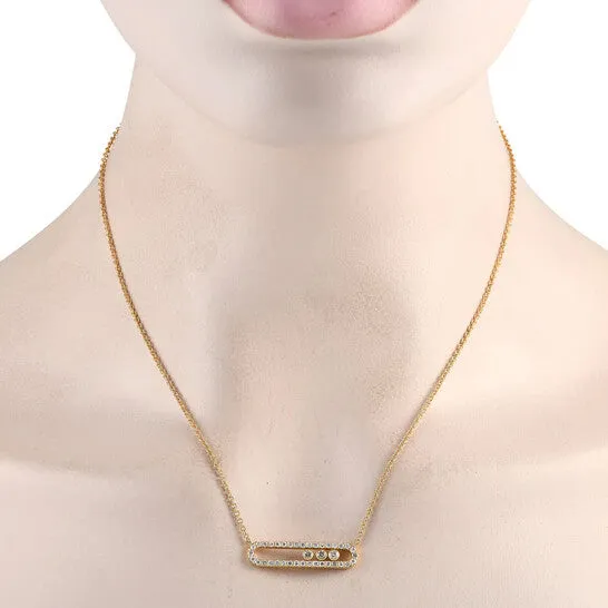 JMS always Necklaces Original LB Exclusive 18K Yellow Gold 070ct Sliding Diamond Necklace