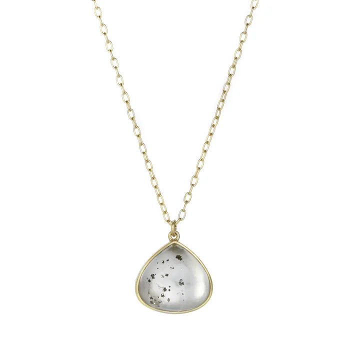 Quartz with Pyrite Pendant Necklace Lola Brooks Necklaces Quartz with Pyrite Pendant Necklace Lola Brooks Necklaces