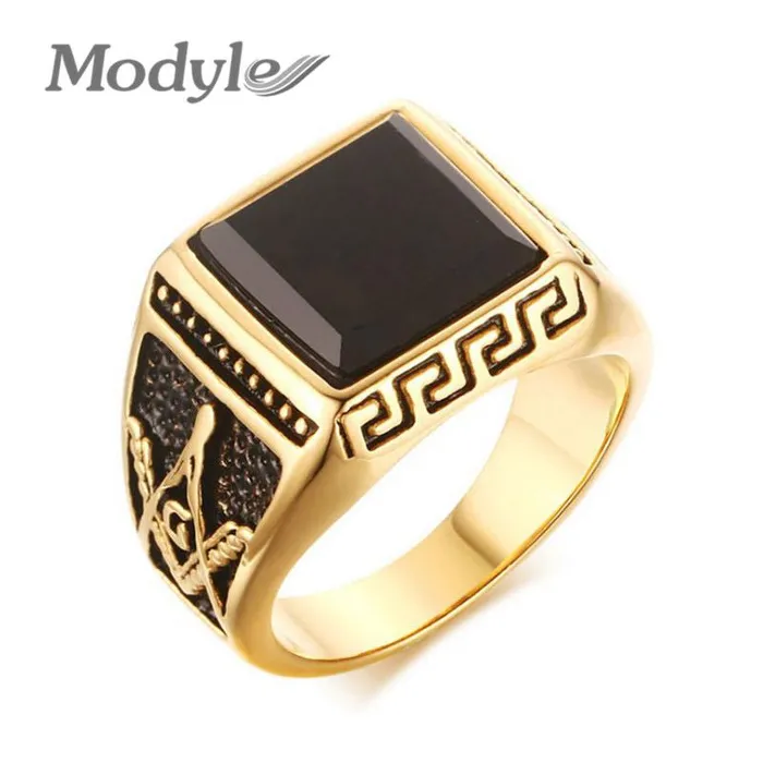 Modyle GoldColor Cool Men Masonic Rings Stainless Steel Wedding Rings for Men Jewelry Black 15mm Wide Rings Jewelry sparklingselections Bracelets Modyle GoldColor Cool Men Masonic Rings Stainless Steel Wedding Rings for Men Jewelry Black 15mm Wide Rings Jewelry sparklingselections Bracelets