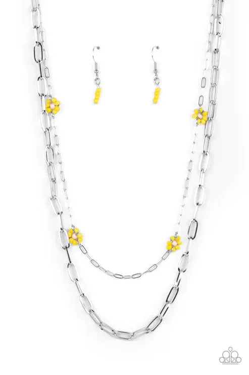 Bold Buds Yellow Necklace Jewelry by Bretta Paparazzi Accessories Necklaces