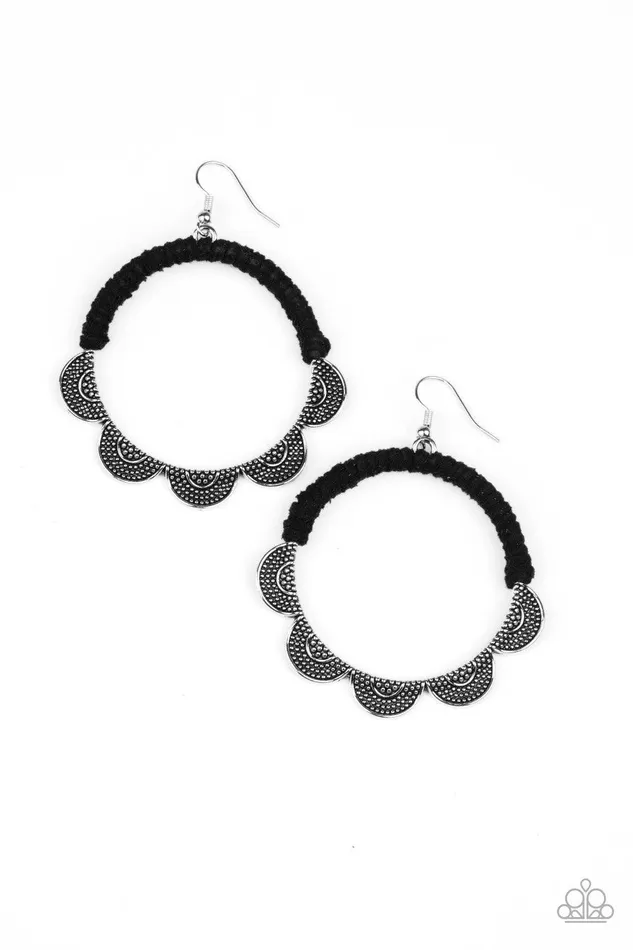 Earrings Paparazzi Accessories Tambourine Trend Black Earrings Jewelry by Bretta