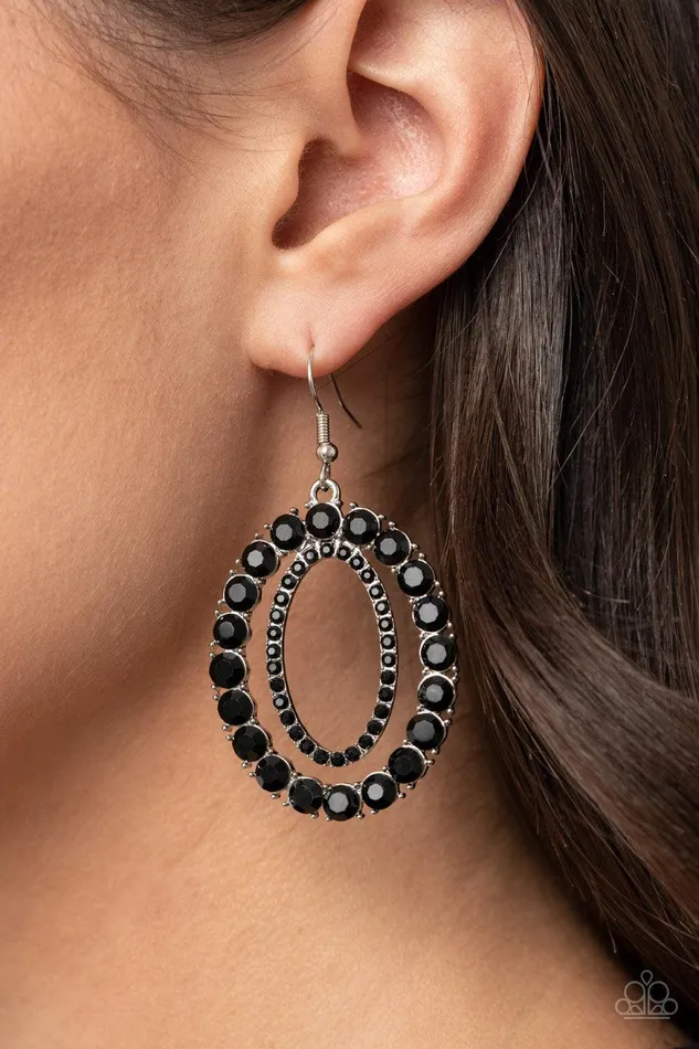 Paparazzi Accessories Earrings Deluxe Luxury Black Earrings Jewelry by Bretta