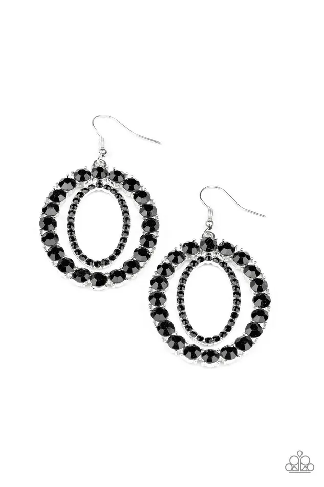 Paparazzi Accessories Earrings Deluxe Luxury Black Earrings Jewelry by Bretta