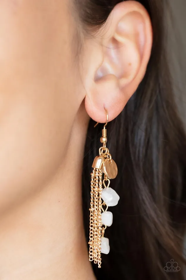 Paparazzi Accessories Earrings Stone Sensation Gold Earrings Jewelry by Bretta