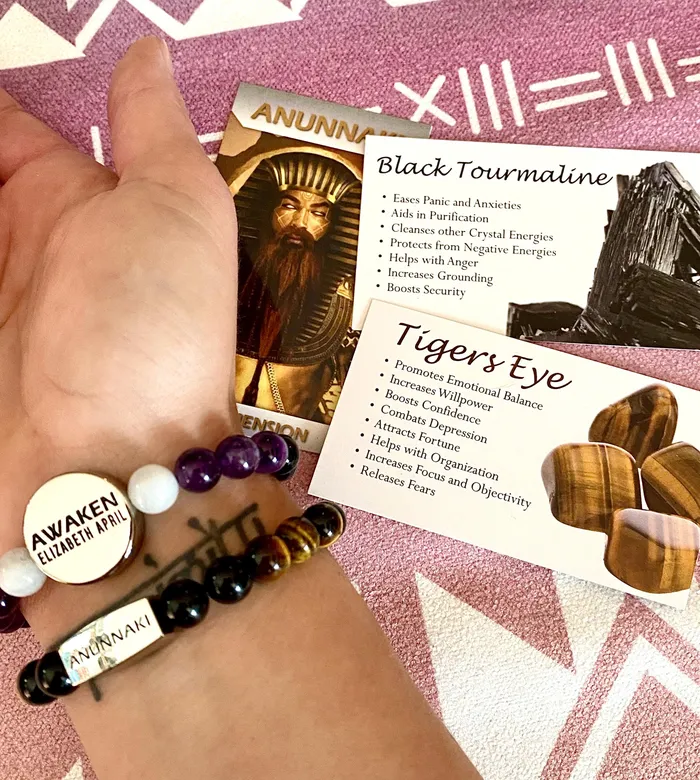 10mm Elizabeth April Channeled Anunnaki Sacred Geometry Limited Edition Cosmic Species Stretch Bracelet Lily Rose Jewelry Co Bracelets