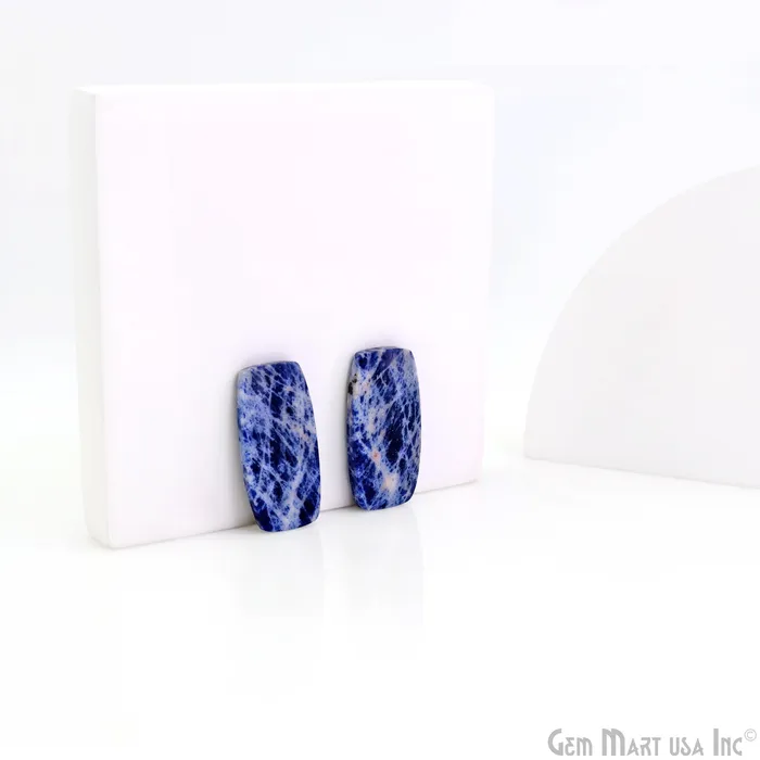 Earrings Sodalite Cylindrical Shape 30x13mm Loose Gemstone For Earring Pair GemMartUSA