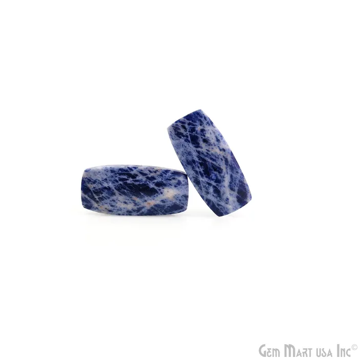 Earrings Sodalite Cylindrical Shape 30x13mm Loose Gemstone For Earring Pair GemMartUSA