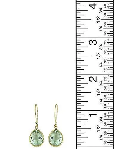 Earrings YoTreasure 710 ct Green Amethyst 10k Yellow Gold Dangle Earrings