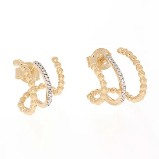 Ella Stein Gold Diamond Triple Hoop Earrings SI2081 Ella Stein Earrings