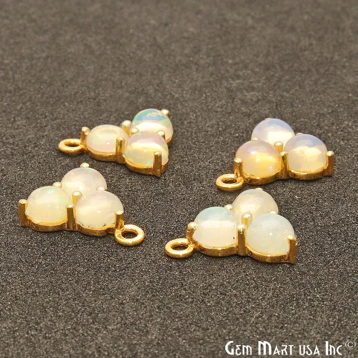 Ethiopian Opal Gemstone 16x13mm Prong Setting Gold Plated Component Connector GemmartUSA PreStyled Sets Ethiopian Opal Gemstone 16x13mm Prong Setting Gold Plated Component Connector GemmartUSA PreStyled Sets