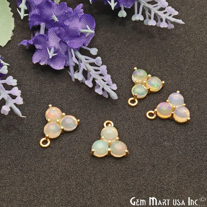 Ethiopian Opal Gemstone 16x13mm Prong Setting Gold Plated Component Connector GemmartUSA PreStyled Sets Ethiopian Opal Gemstone 16x13mm Prong Setting Gold Plated Component Connector GemmartUSA PreStyled Sets