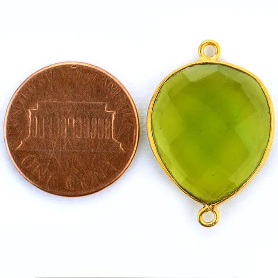 GemMartUSA PreStyled Sets Pears 15x20mm Gold Plated Double Bail Gemstone Bezel Connector GemMartUSA PreStyled Sets Pears 15x20mm Gold Plated Double Bail Gemstone Bezel Connector