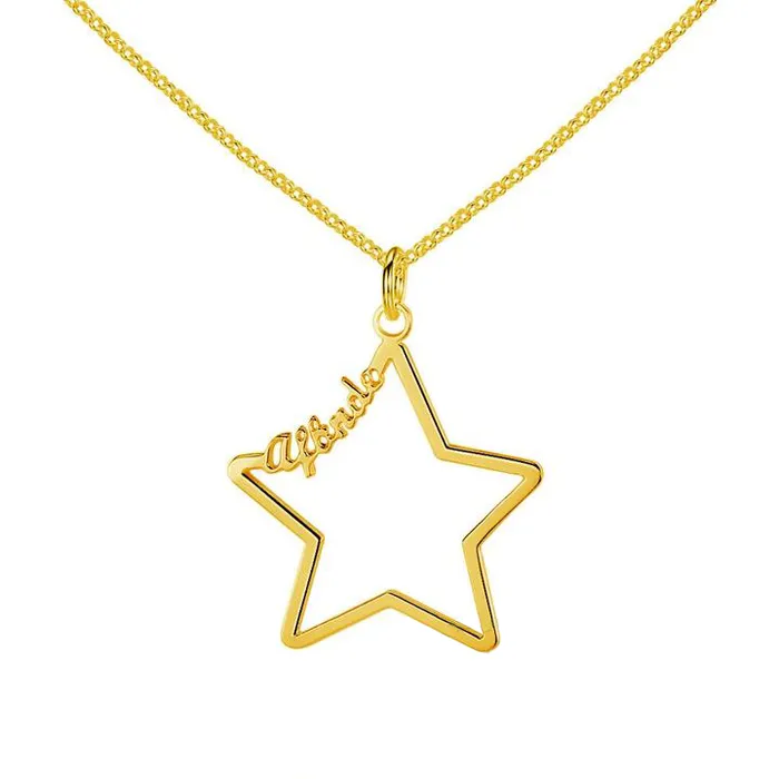 Personalized Jewel Personalized 925 Sterling Silver Star Necklace Name Engraved Pendant Necklaces Jewelry Gift for Women Necklaces