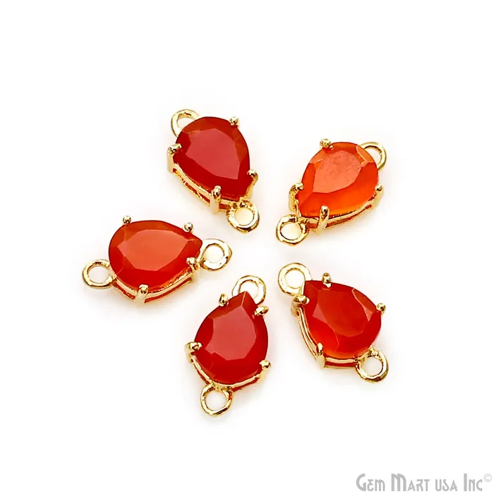 PreStyled Sets GemmartUSA Carnelian 6x8mm Pears Gold Plated Prong Setting Gemstone Connector Pick Bail PreStyled Sets GemmartUSA Carnelian 6x8mm Pears Gold Plated Prong Setting Gemstone Connector Pick Bail