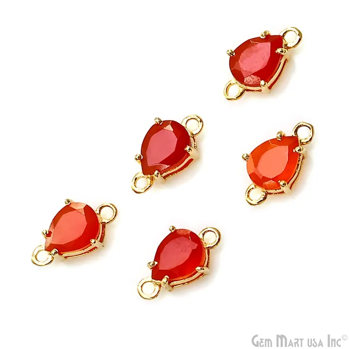 PreStyled Sets GemmartUSA Carnelian 6x8mm Pears Gold Plated Prong Setting Gemstone Connector Pick Bail PreStyled Sets GemmartUSA Carnelian 6x8mm Pears Gold Plated Prong Setting Gemstone Connector Pick Bail