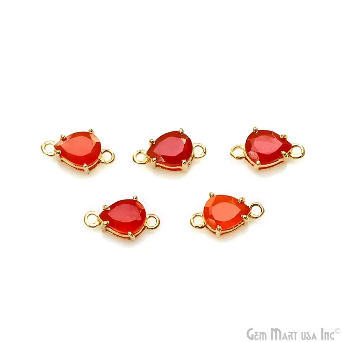 PreStyled Sets GemmartUSA Carnelian 6x8mm Pears Gold Plated Prong Setting Gemstone Connector Pick Bail PreStyled Sets GemmartUSA Carnelian 6x8mm Pears Gold Plated Prong Setting Gemstone Connector Pick Bail