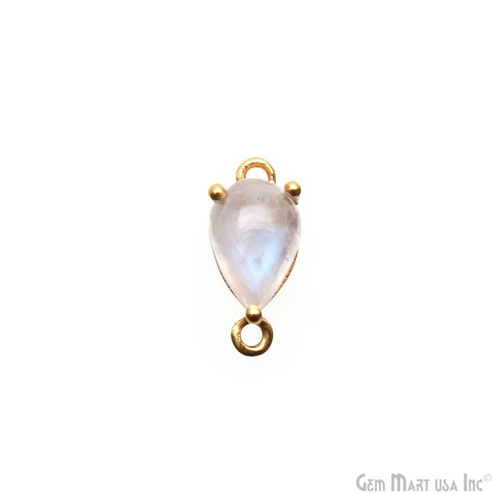 PreStyled Sets GemMartUSA Rainbow Moonstone Cabochon Pears 6x9mm Prong Gold Plated Double Bail Connector PreStyled Sets GemMartUSA Rainbow Moonstone Cabochon Pears 6x9mm Prong Gold Plated Double Bail Connector