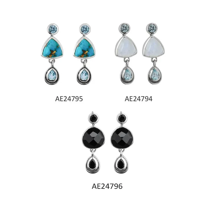 YoTreasure Earrings Black Onyx Solid 925 Sterling Silver Drop Earrings YoTreasure Earrings Black Onyx Solid 925 Sterling Silver Drop Earrings