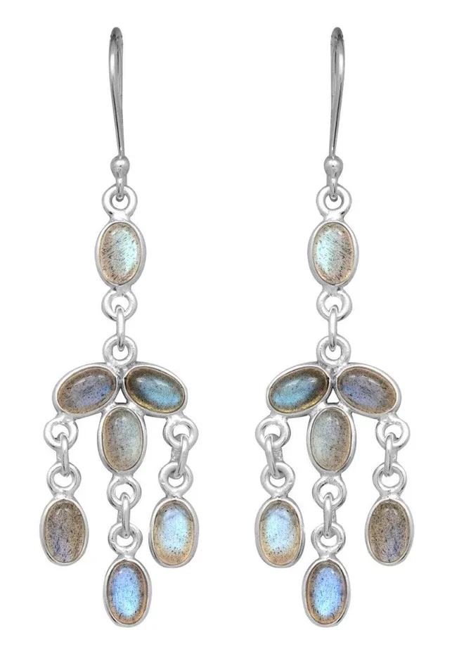 YoTreasure Labradorite Dangling 925 Solid Sterling Silver Earrings Silver Jewelry Earrings