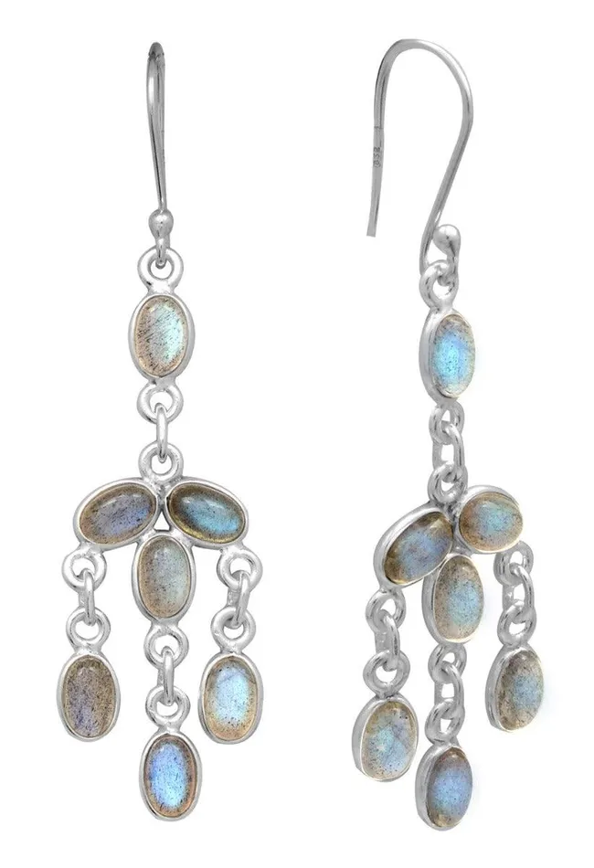 YoTreasure Labradorite Dangling 925 Solid Sterling Silver Earrings Silver Jewelry Earrings