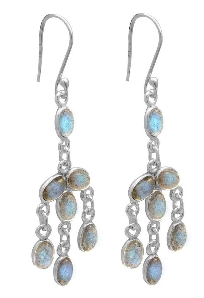 YoTreasure Labradorite Dangling 925 Solid Sterling Silver Earrings Silver Jewelry Earrings