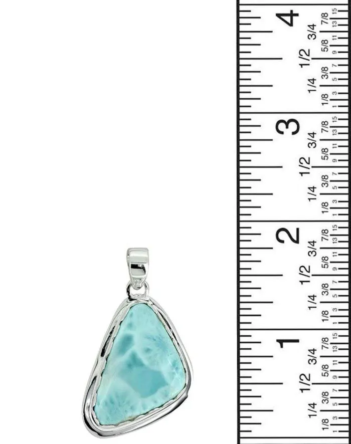 YoTreasure Natural Larimar Solid 925 Sterling Silver Pendant 2 Necklaces