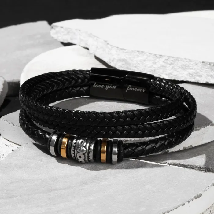Bracelets ShineOn Fulfillment Son Gift From Dad You Can Achieve Anything Mens Braided Leather Bracelet Great As A Christmas Gift or A Birthday Present For Him