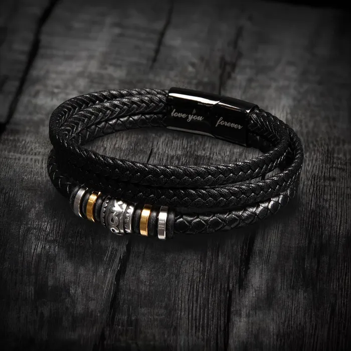 Bracelets ShineOn Fulfillment Son Gift From Dad You Can Achieve Anything Mens Braided Leather Bracelet Great As A Christmas Gift or A Birthday Present For Him