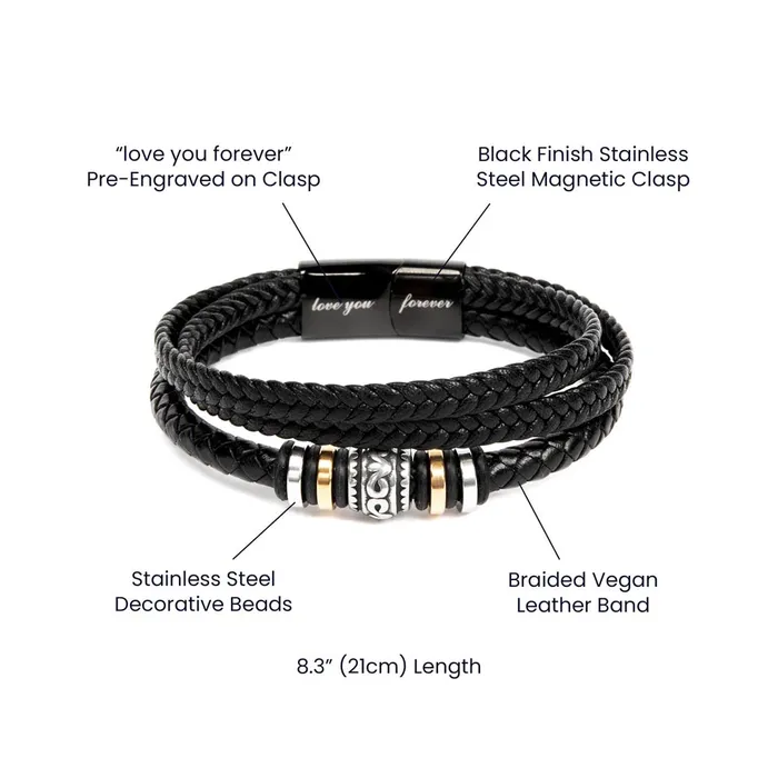 Bracelets ShineOn Fulfillment Son Gift From Dad You Can Achieve Anything Mens Braided Leather Bracelet Great As A Christmas Gift or A Birthday Present For Him