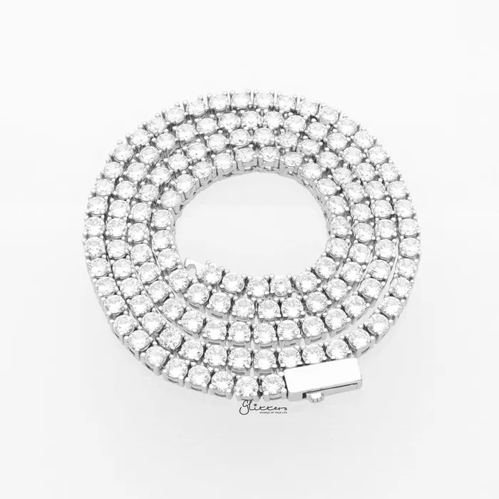 Glitters Necklaces 3mm Round Cut CZ Tennis Necklace