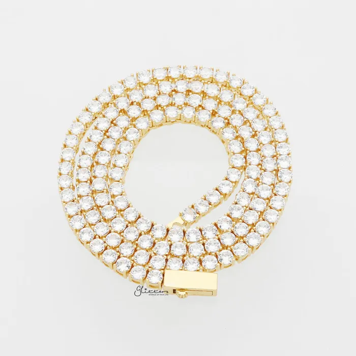 Glitters Necklaces 3mm Round Cut CZ Tennis Necklace
