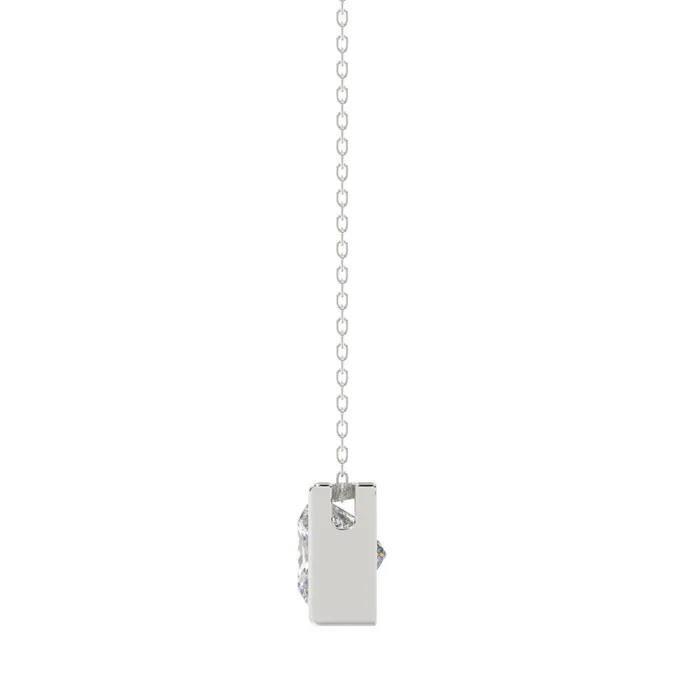 Necklaces Ethos LADIES SOLITAIRE PENDANT 1CT PRINCESS DIAMOND 14K WHITE GOLD WITH CHAIN