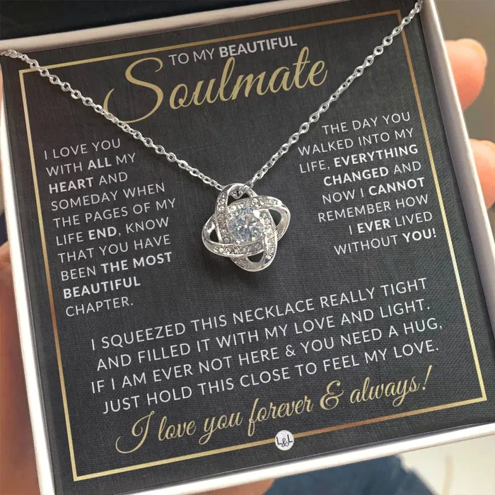 Necklaces ShineOn Fulfillment Best Gift For Your Soulmate Pendant Necklace Sentimental and Romantic Christmas Gift Valentines Day Birthday or Anniversary Present