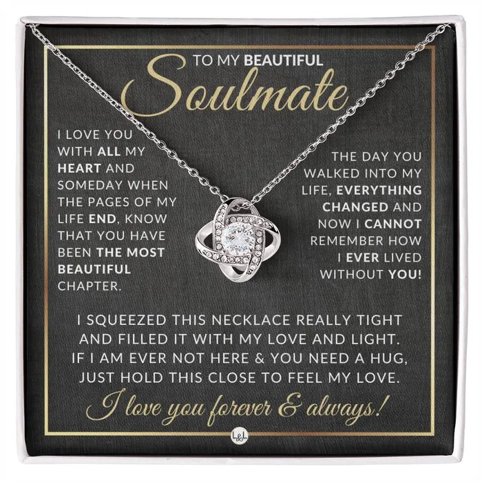 Necklaces ShineOn Fulfillment Best Gift For Your Soulmate Pendant Necklace Sentimental and Romantic Christmas Gift Valentines Day Birthday or Anniversary Present