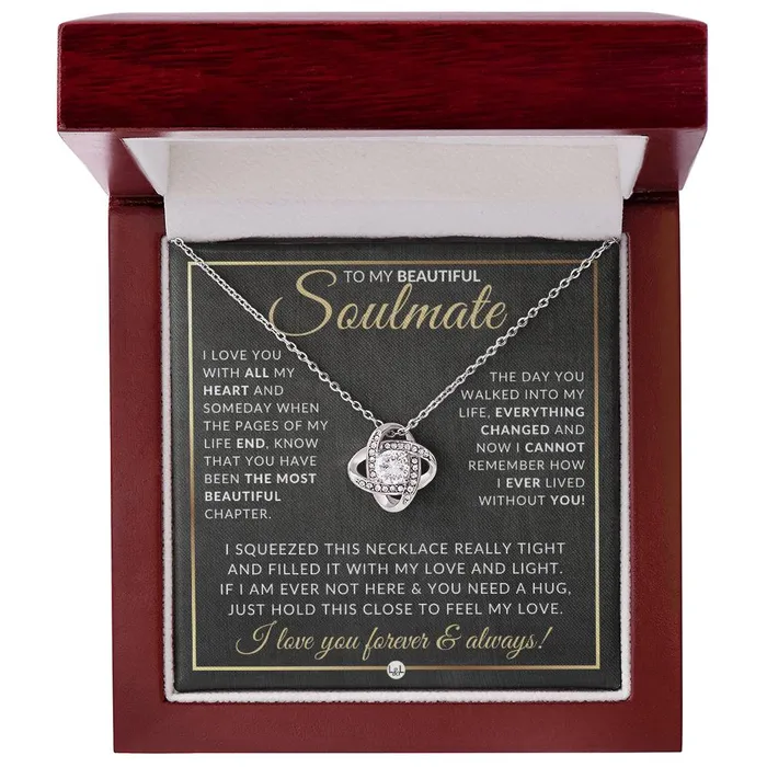 Necklaces ShineOn Fulfillment Best Gift For Your Soulmate Pendant Necklace Sentimental and Romantic Christmas Gift Valentines Day Birthday or Anniversary Present