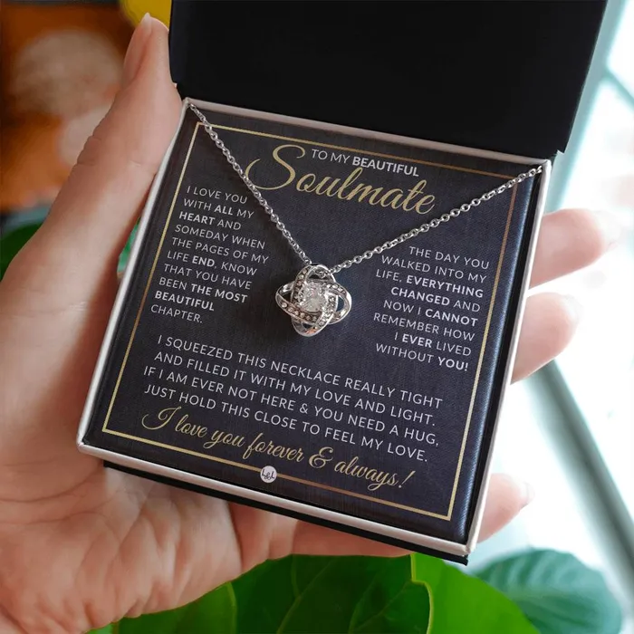 Necklaces ShineOn Fulfillment Best Gift For Your Soulmate Pendant Necklace Sentimental and Romantic Christmas Gift Valentines Day Birthday or Anniversary Present