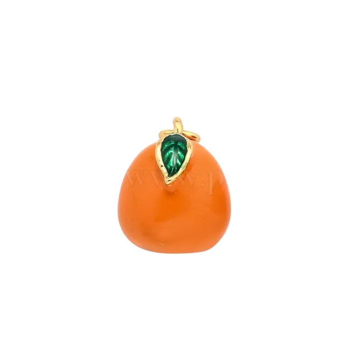 pau jewelry Charm Necklaces Orange charm