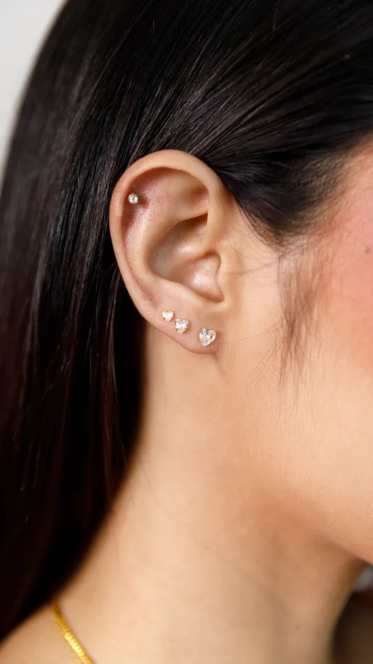 pau jewelry Earrings Heart shape stud earrings