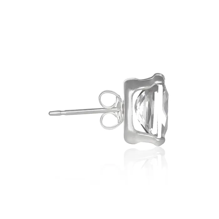 Teeda Earrings EZ2400 Emerald Cut CZ Stud Earrings 9x7mm